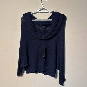 BCBG MAXAZRIA Navy Blue “FRIDA” Knit Cowl Neck Sweater Size S - NWT